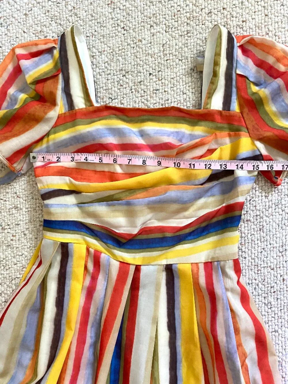 Rainbow Striped Cotton Midi Dress S